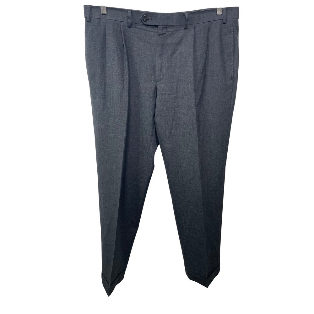 Ralph Lauren Wool Pleated Dress Pants 38W x 30L Charcoal Gray Total Comfort Prep